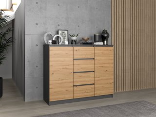 Komoda Malwa 2D4S 120 ANTRACYT DĄB ARTISAN