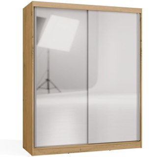 SZAFA Przesuwna IGA 160 2 Lustra DĄB ARTISAN BIEL - Nowoczesny Design