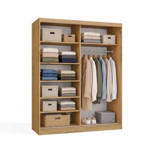 SZAFA Przesuwna IGA 160 CM B DĄB ARTISAN ANTRACYT - Stylowa i Funkcjonalna