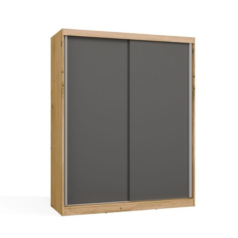 SZAFA Przesuwna IGA 160 CM B DĄB ARTISAN ANTRACYT - Stylowa i Funkcjonalna