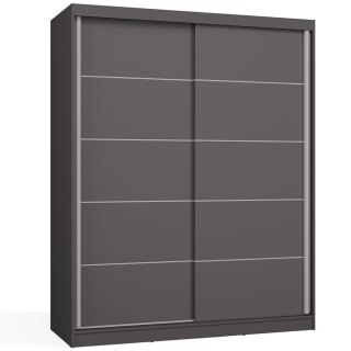 SZAFA Przesuwna IGA 160 Cm Szprosy ANTRACYT Stylowa i Funkcjonalna