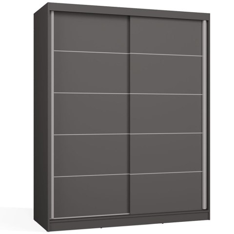 SZAFA Przesuwna IGA 160 Cm Szprosy ANTRACYT Stylowa i Funkcjonalna