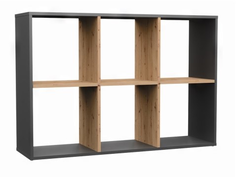 Regał Malax 2X3 ANTRACYT DĄB ARTISAN