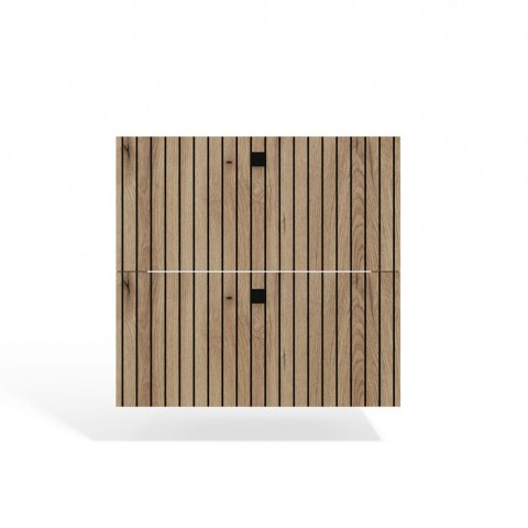 SZAFKA POD UMYWALKĘ TIGO 60 2S DĄB EVOKE 2 SZUFLADY RYFLOWANY FRONT WISZĄCA