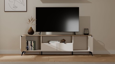 Szafka RTV CORDOBA 2S2S Kaszmir Beż Dąb Castello Szafka Pod TV 2 Szuflady