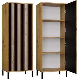 Witryna KAMARO 1DD SLIM DĄB ARTISAN Lamele Front Ryflowany